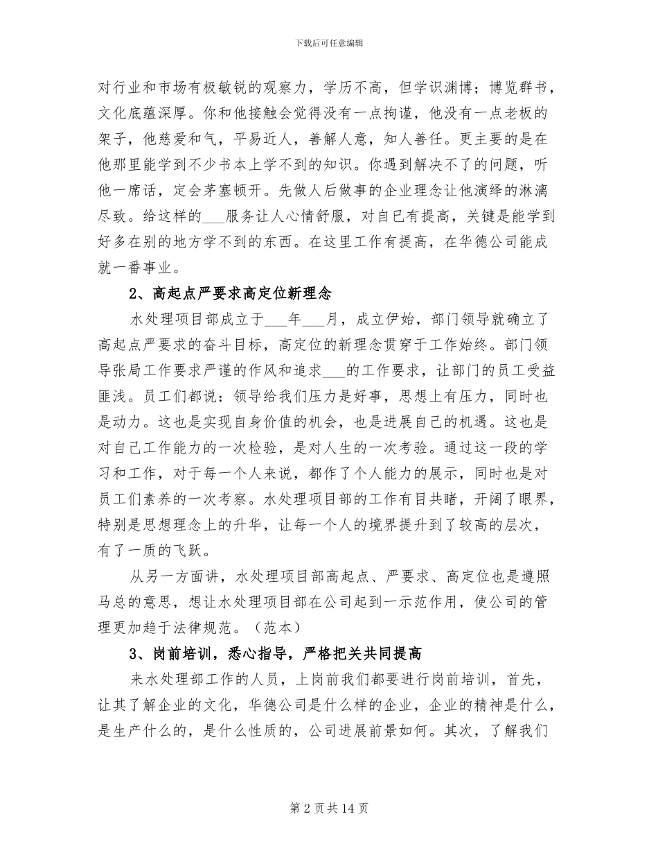 2024年项目部年终总结报告及的工作计划模板_第2页