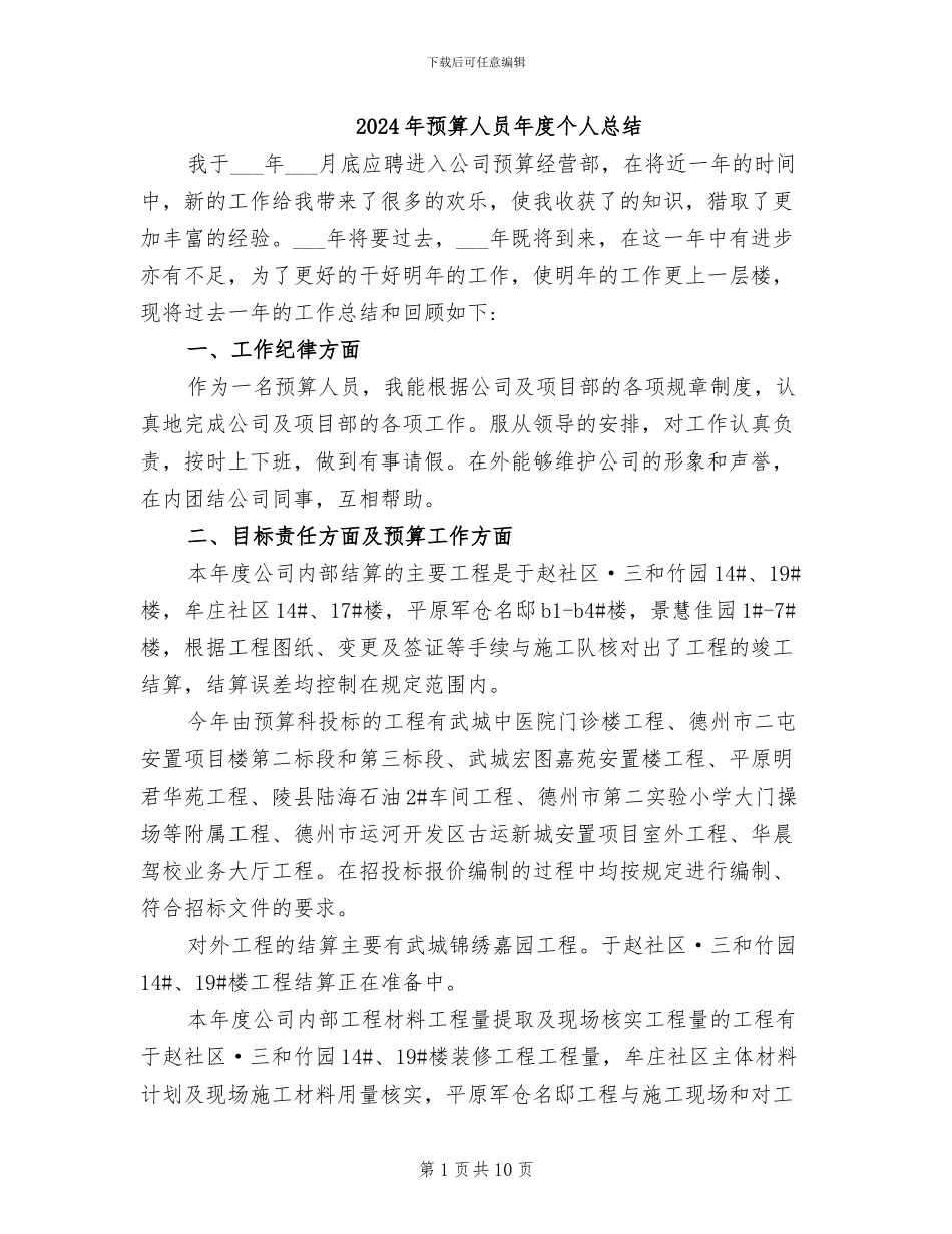 2024年预算人员年度个人总结_第1页