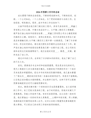 2024年预算工作年终总结