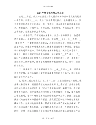 2024年领导试用期工作总结