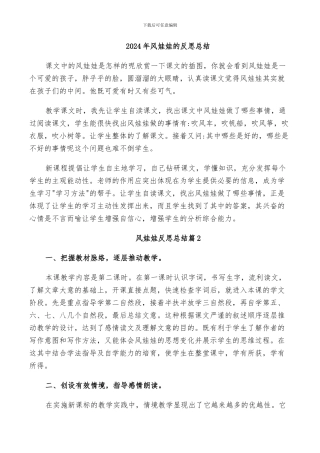 2024年风娃娃的反思总结