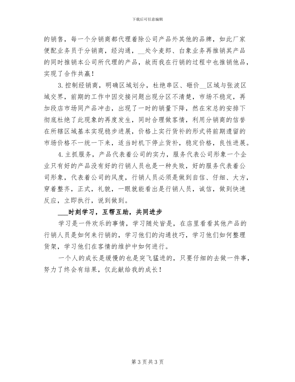 2024年食品区域终端销售年总结_第3页