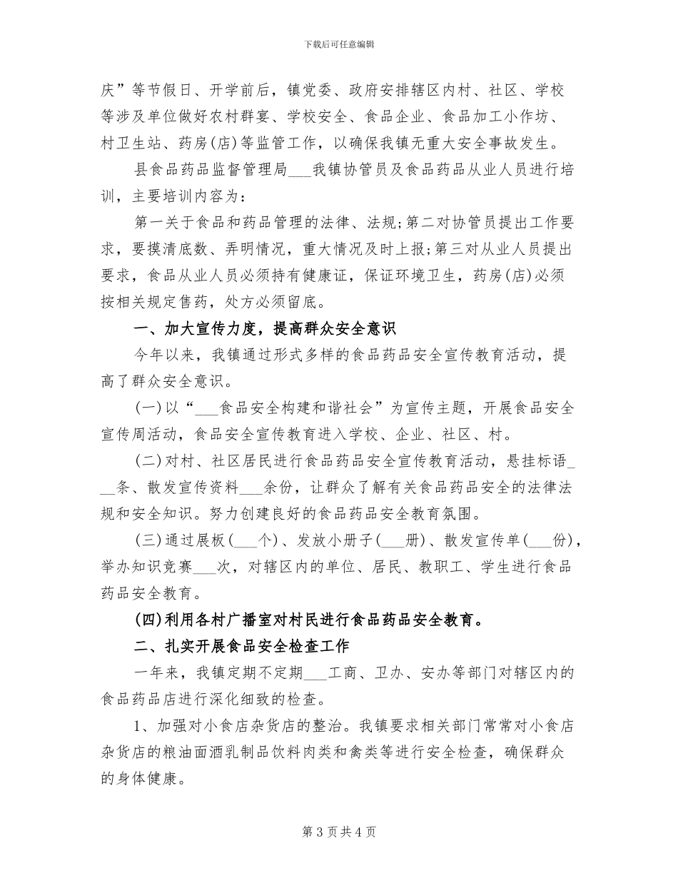 2024年食品安全检查工作总结_第3页