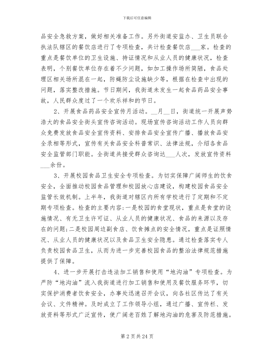 2024年食品药品工作总结范文_第2页