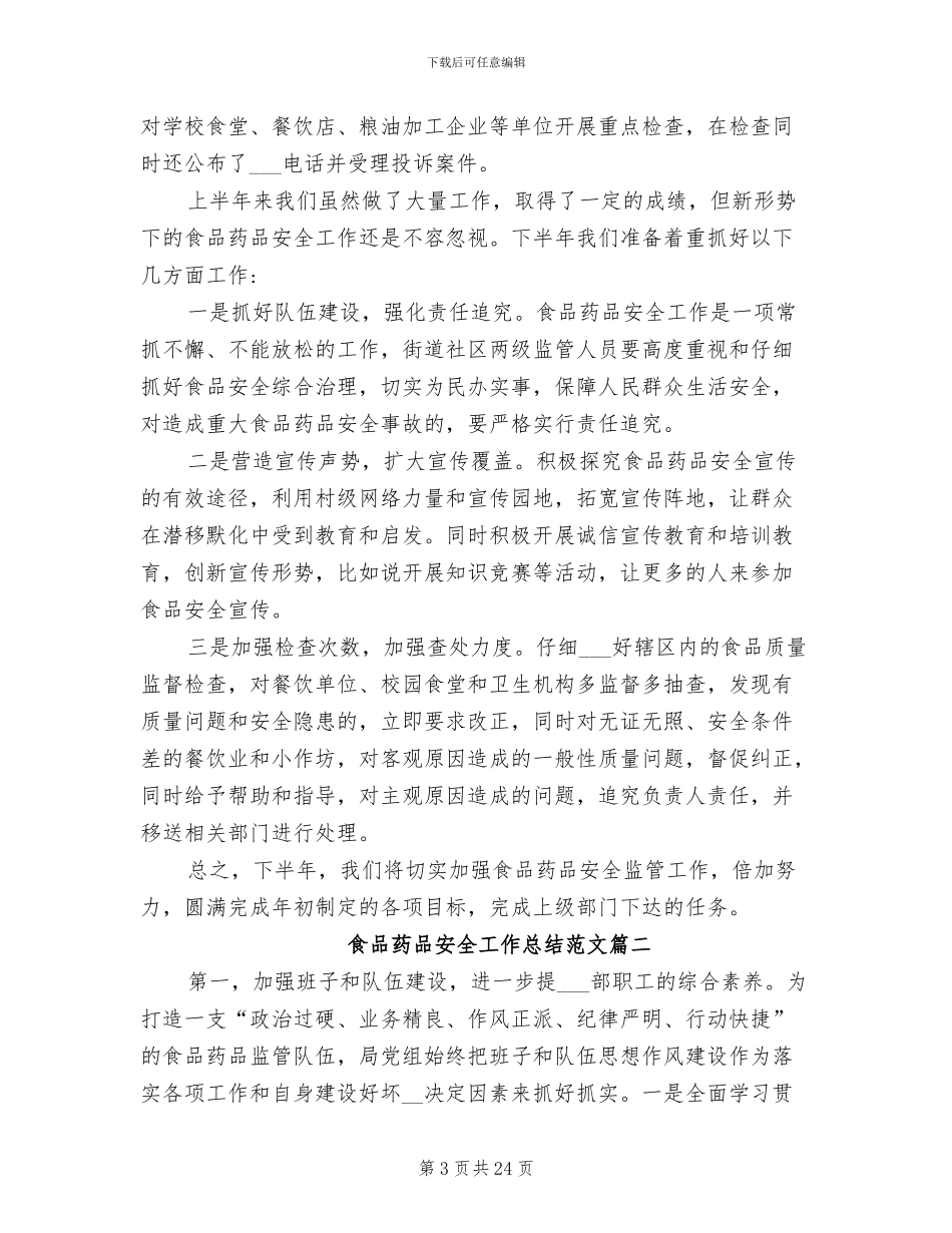 2024年食品药品工作总结范文_第3页