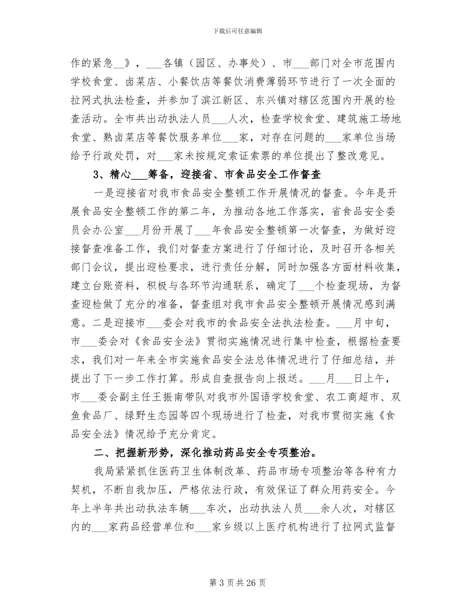2024年食监局半年工作总结_第3页