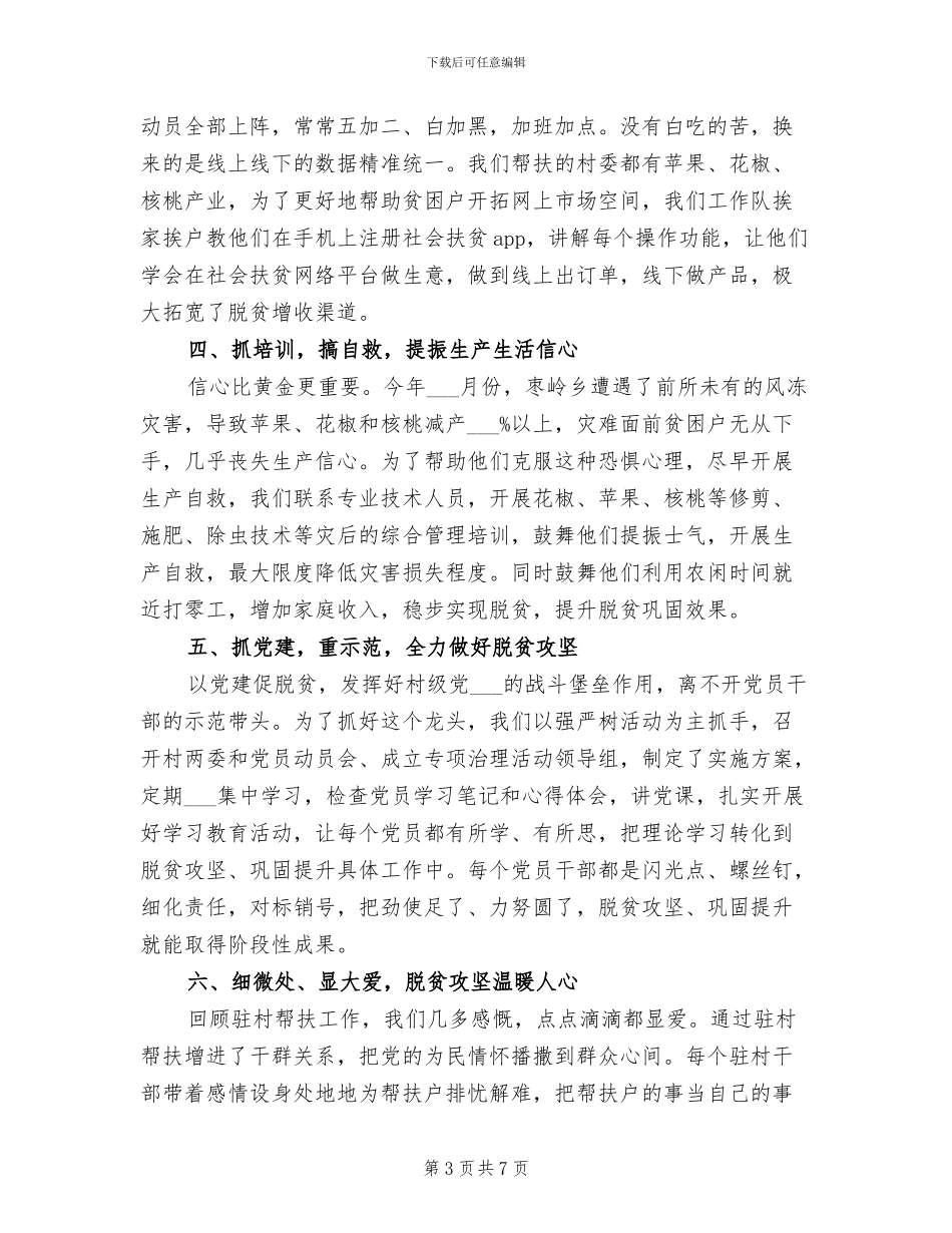 2024年驻村工作队典型工作总结材料_第3页
