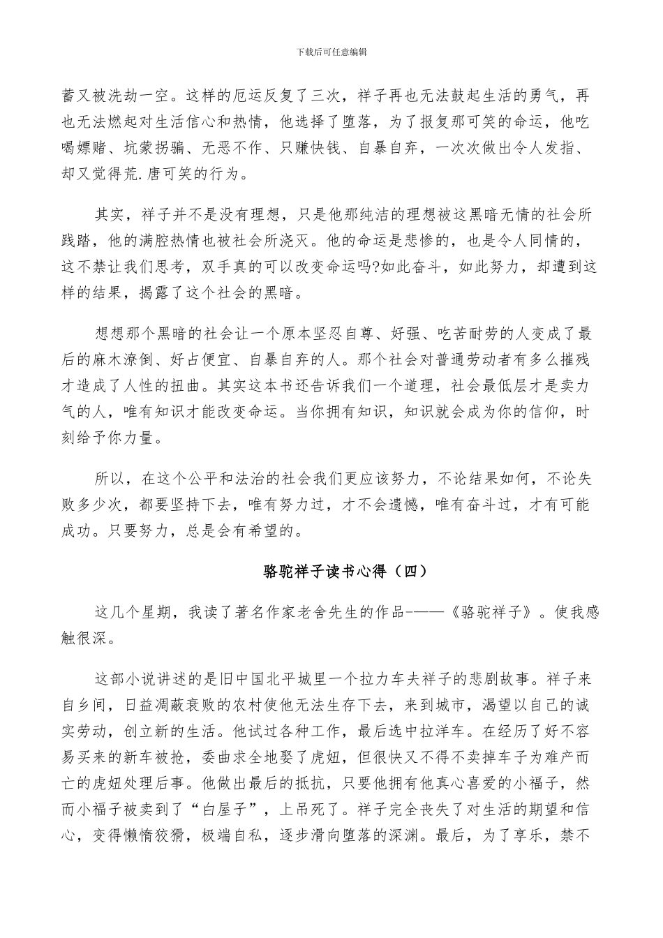 2024年骆驼祥子读书总结范本_第3页