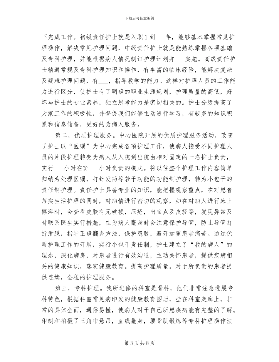 2024年骨科护士进修个人总结范文_第3页