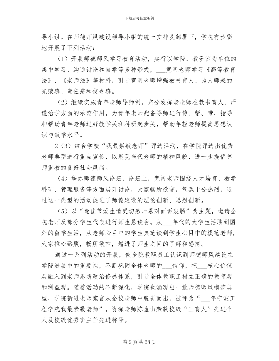 2024年高校创建文明学院特色总结材料_第2页