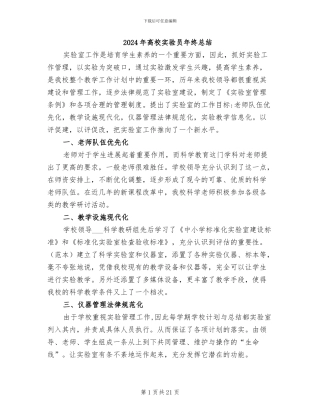 2024年高校实验员年终总结