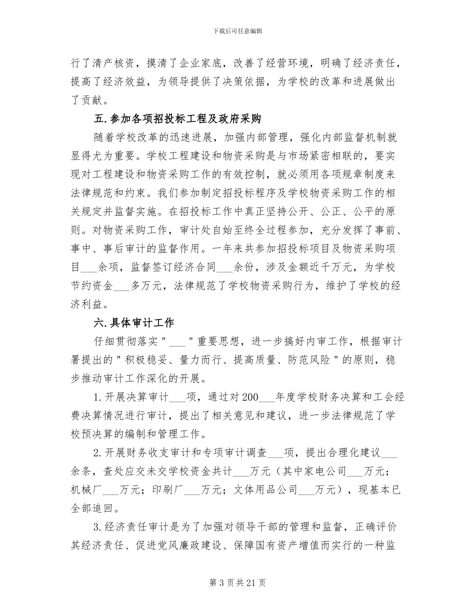 2024年高校内部审计工作总结_第3页