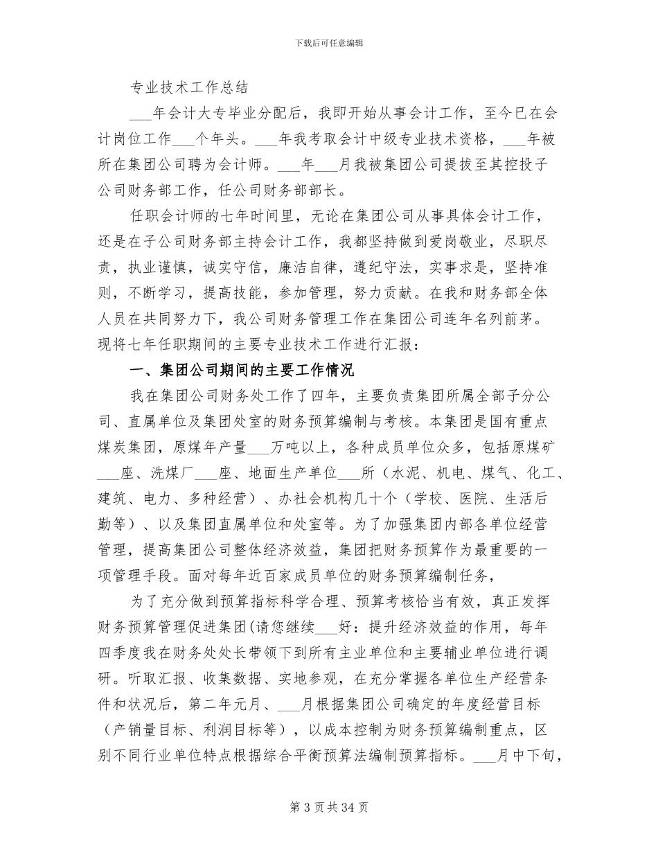 2024年高级会计师专业技术业绩总结_第3页