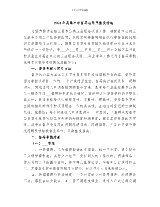 2024年高集半年督导总结及整改措施