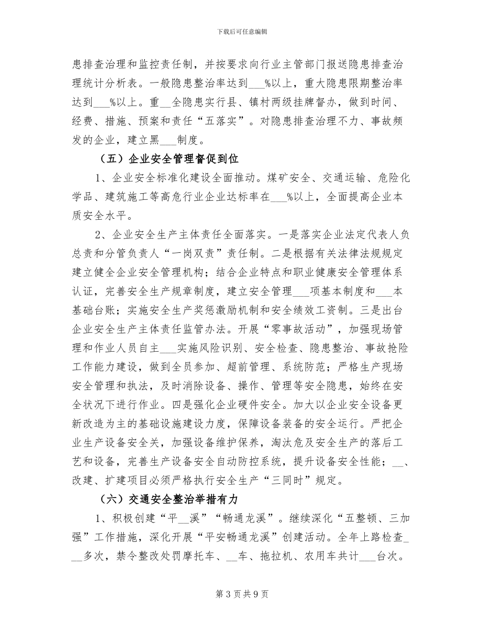 2024年龙溪镇年度安全生产工作总结_第3页