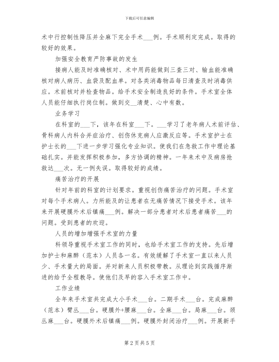 2024年麻醉科护士工作总结_第2页