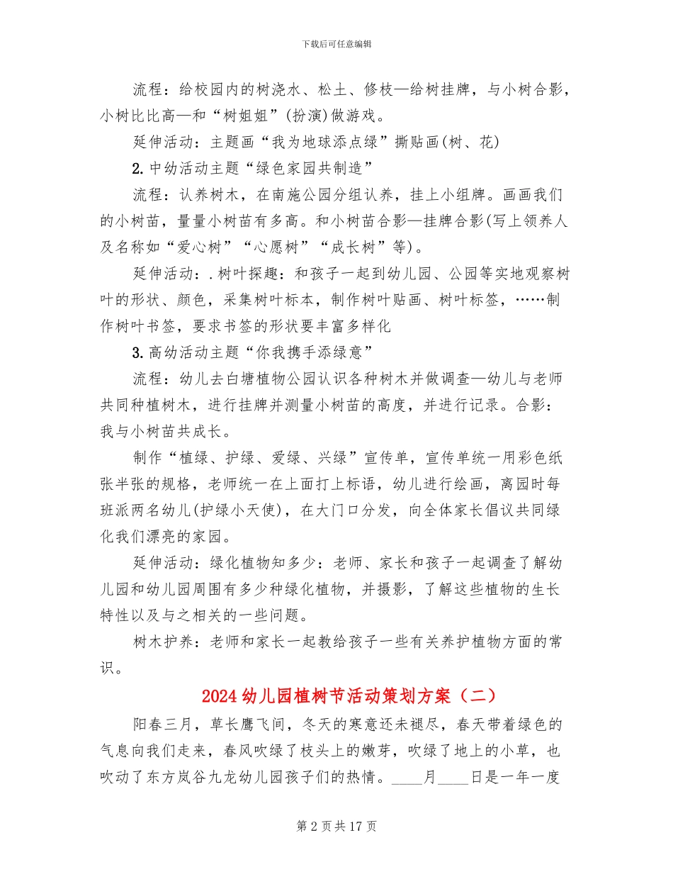 2024幼儿园植树节活动策划方案_第2页