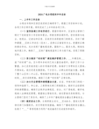 2024广电分局组织半年总结