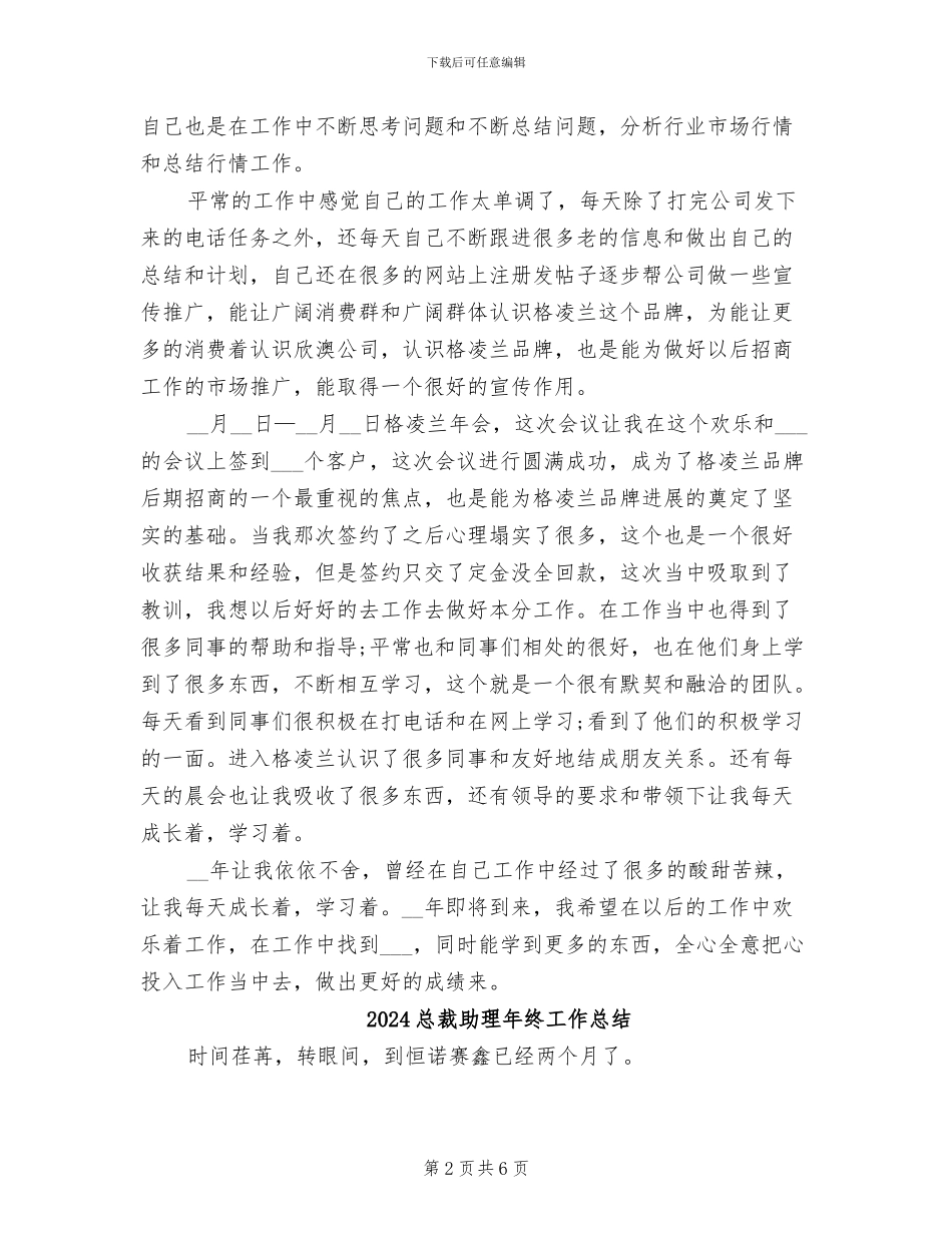 2024总裁助理年度总结_第2页