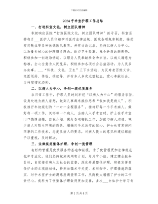 2024手术室护理工作总结