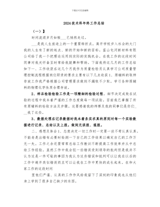 2024技术科年终工作总结