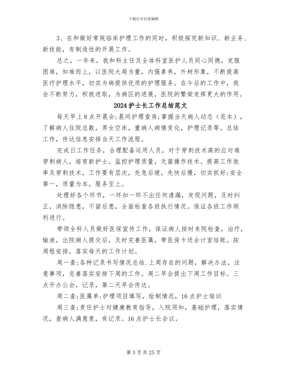 2024护士长工作总结报告_第3页