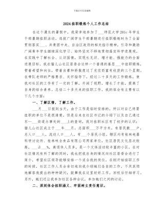 2024挂职锻炼个人工作总结