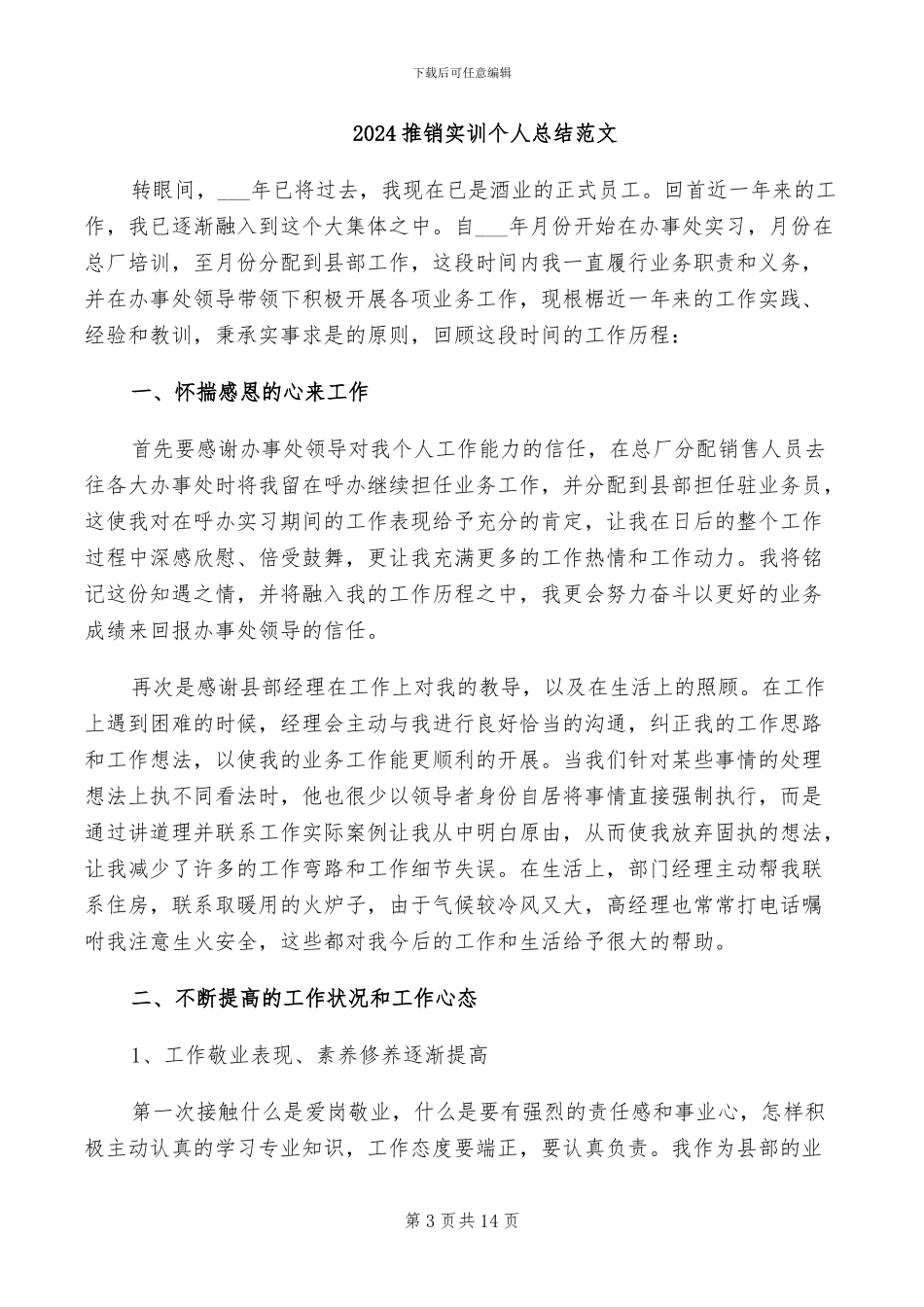 2024推销员试用期工作总结_第3页
