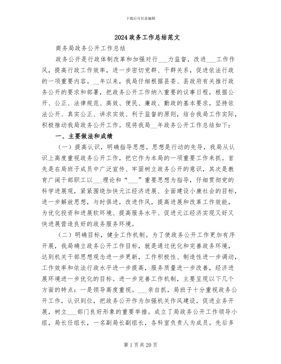 2024政务工作总结范文_第1页