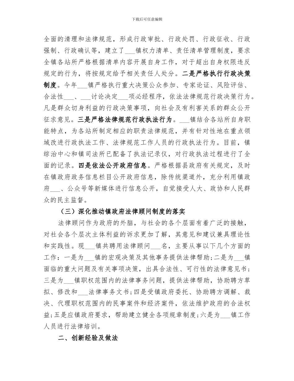 2024政府开展法治政府建设的总结汇报_第2页