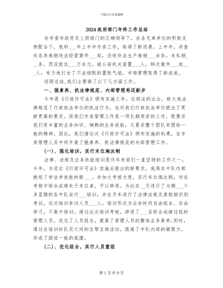 2024政府部门年终工作总结