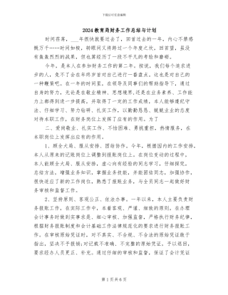 2024教育局财务工作总结与计划