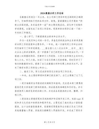 2024数据分析工作总结