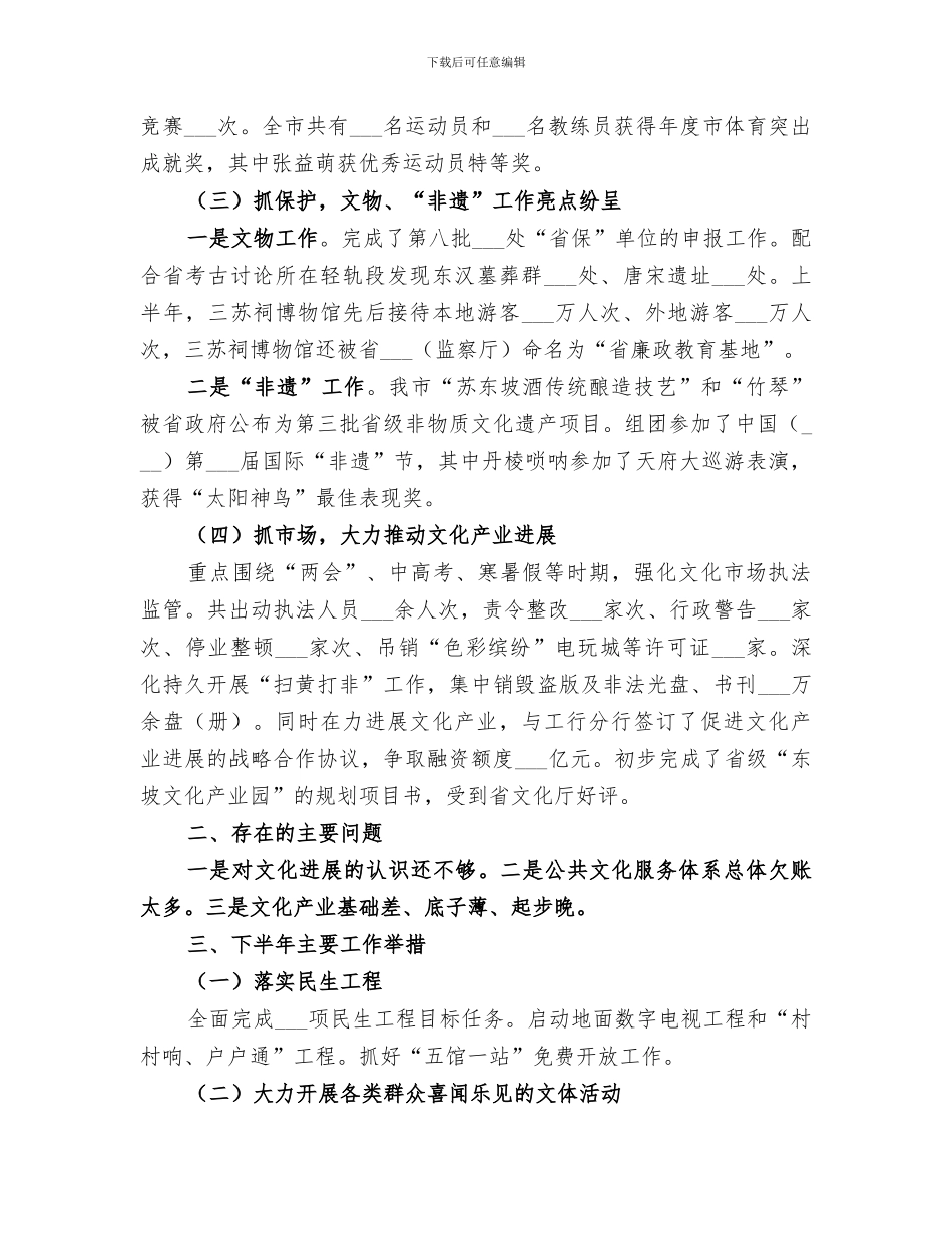 2024文体新局文化发展半年总结_第2页