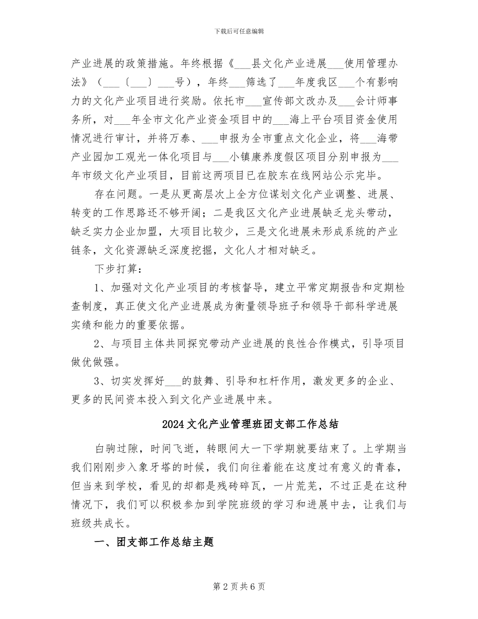 2024文化产业工作总结_第2页
