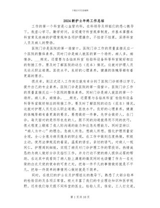 2024新护士年终工作总结