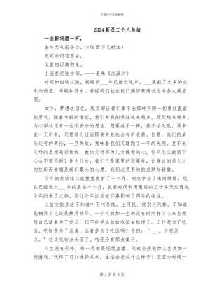 2024新员工个人总结