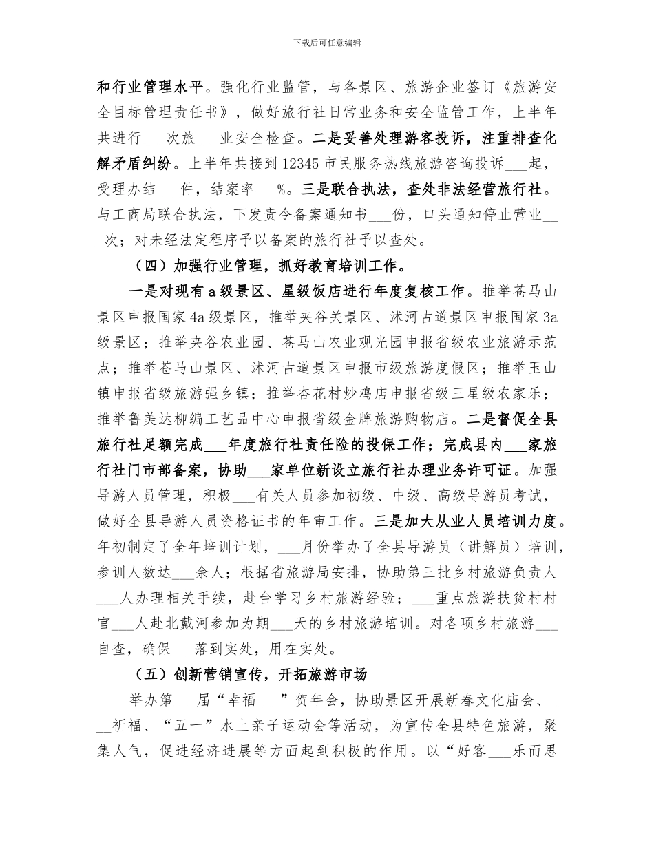 2024旅游局半年工作总结_第3页