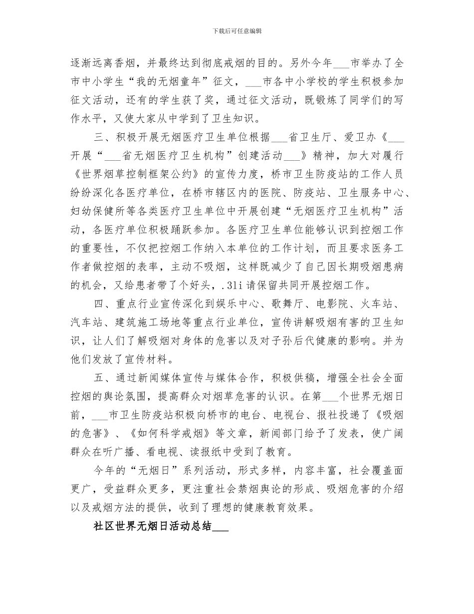 2024无烟日宣传主题小结_第2页