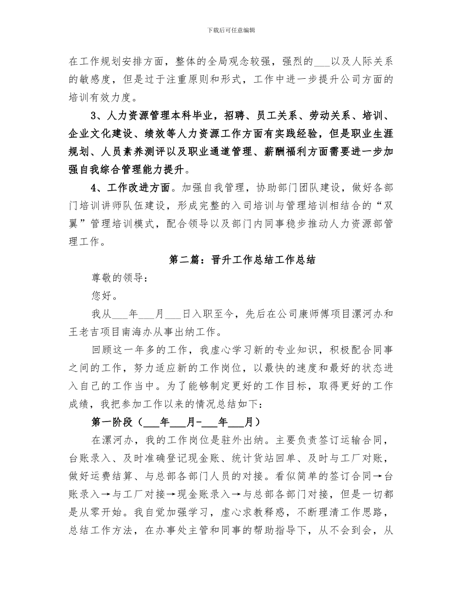 2024晋升的工作工作总结_第3页