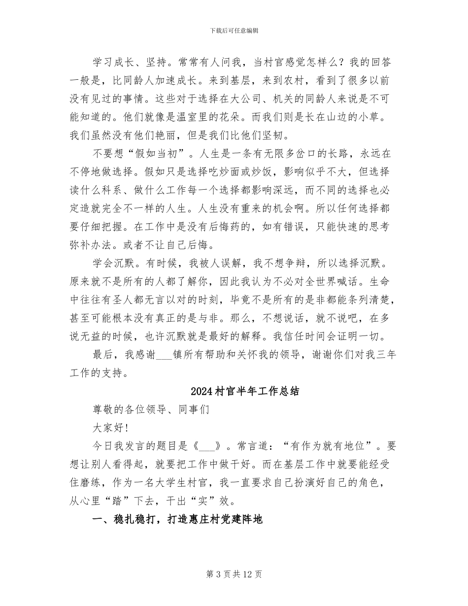 2024村官助理工作总结_第3页