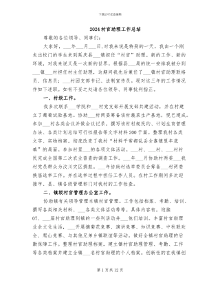 2024村官助理工作总结