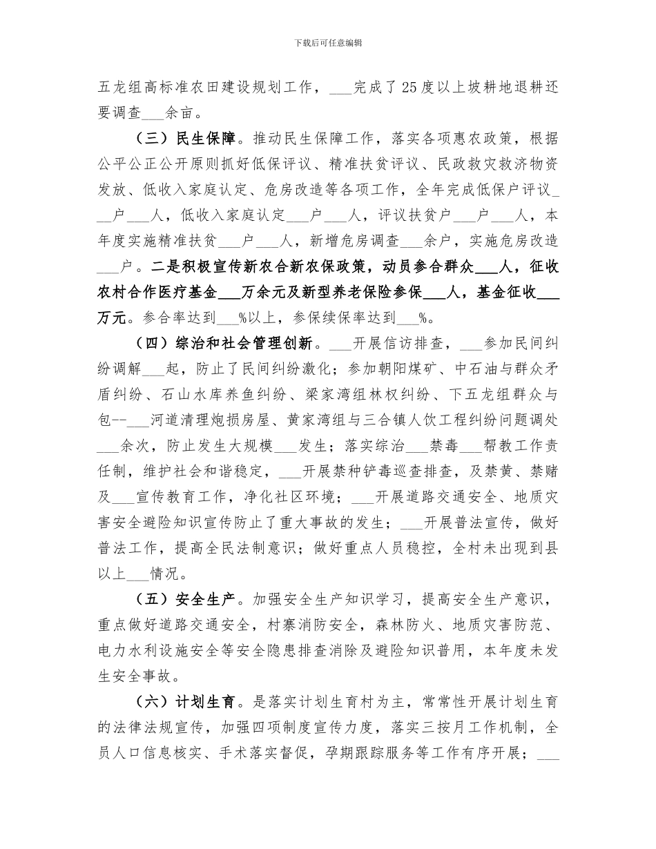 2024村支两委工作总结_第2页