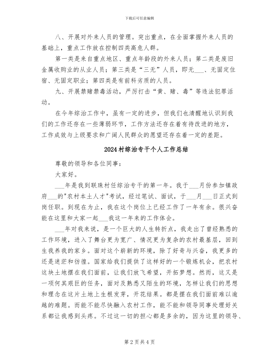 2024村综合治理工作总结_第2页