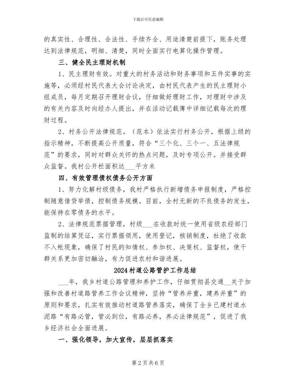 2024村财务工作总结_第2页