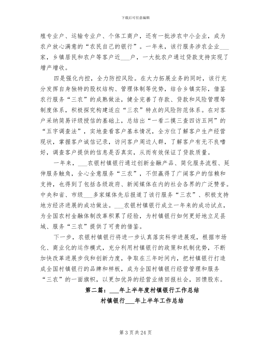 2024村镇银行工作总结_第3页