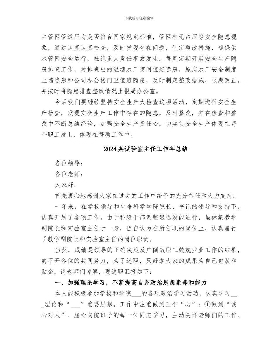 2024某自来水公司安全生产大检查工作总结_第2页