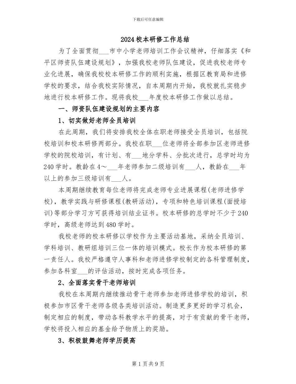2024校本研修工作总结_第1页