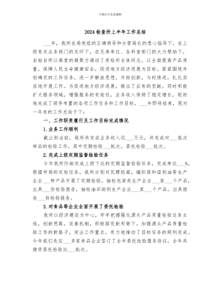 2024检查所上半年工作总结