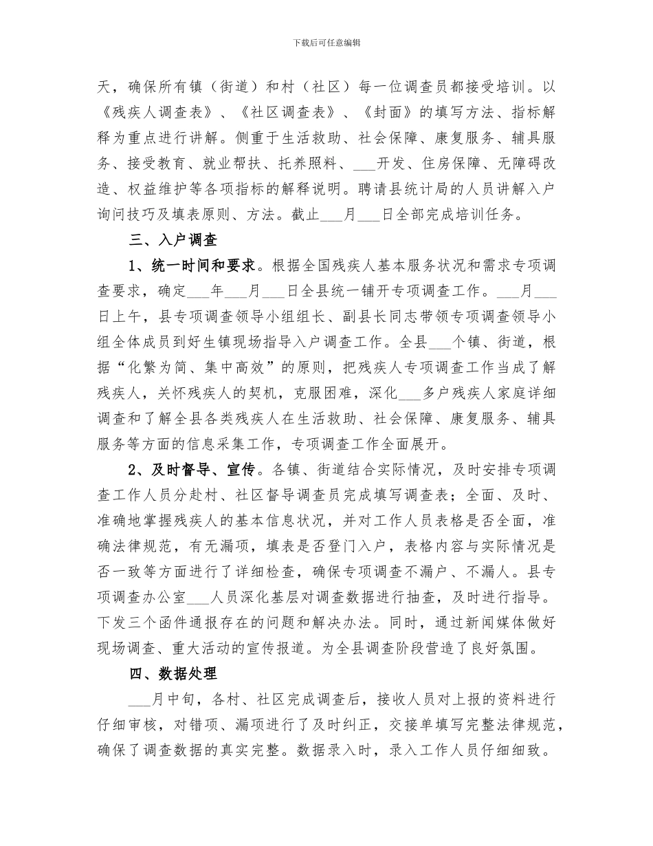 2024残疾人专项调查工作总结_第2页